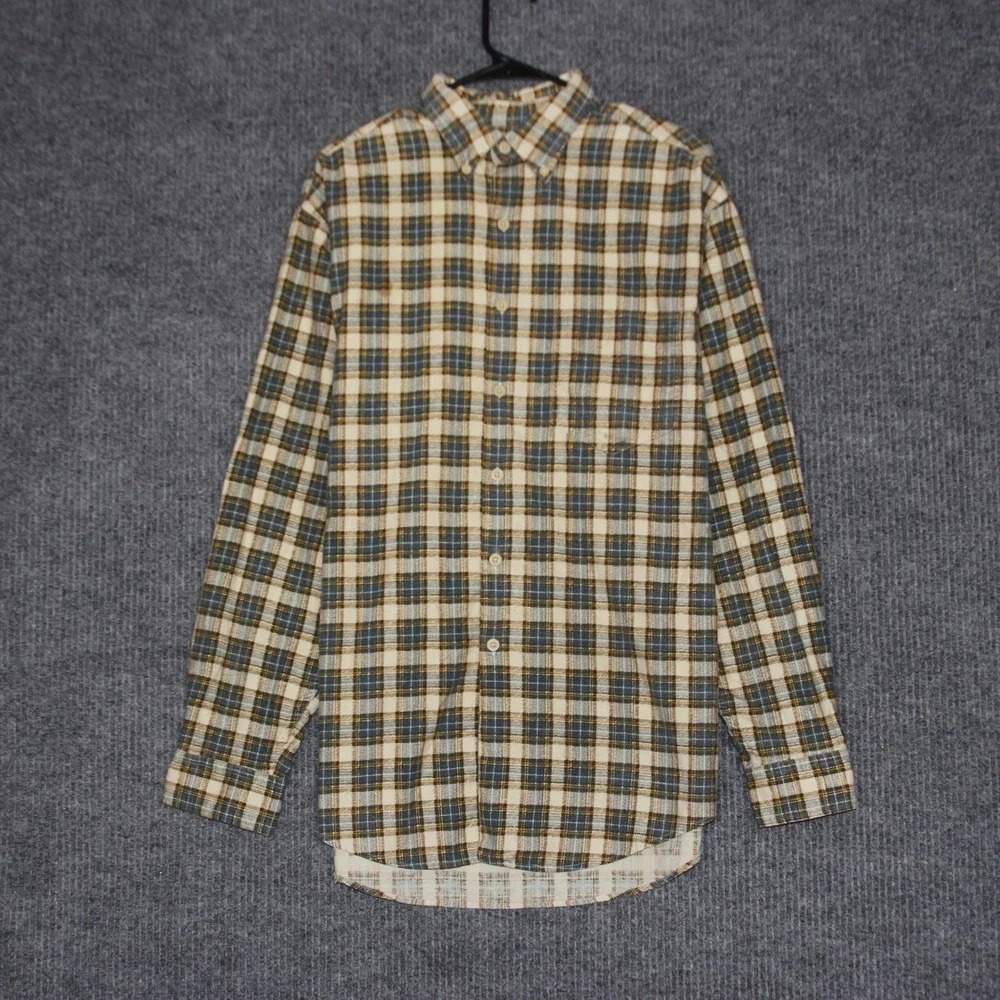 J Crew Oarsman Mens Plaid Long Sleeve Button Down Flannel Shirt Cotton‎ Size L